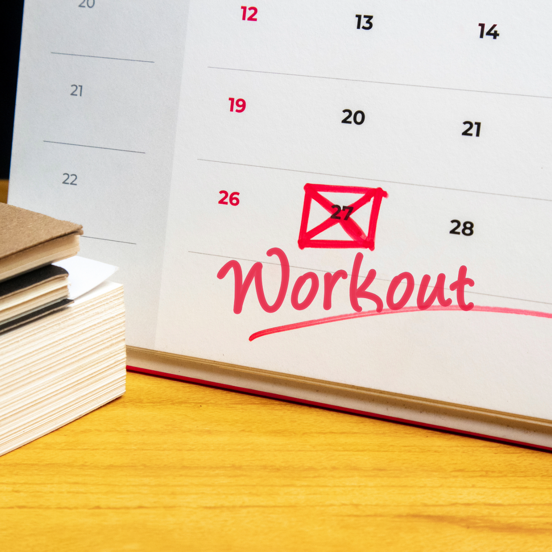 Workout program written on a training plan designed for consistent progress
